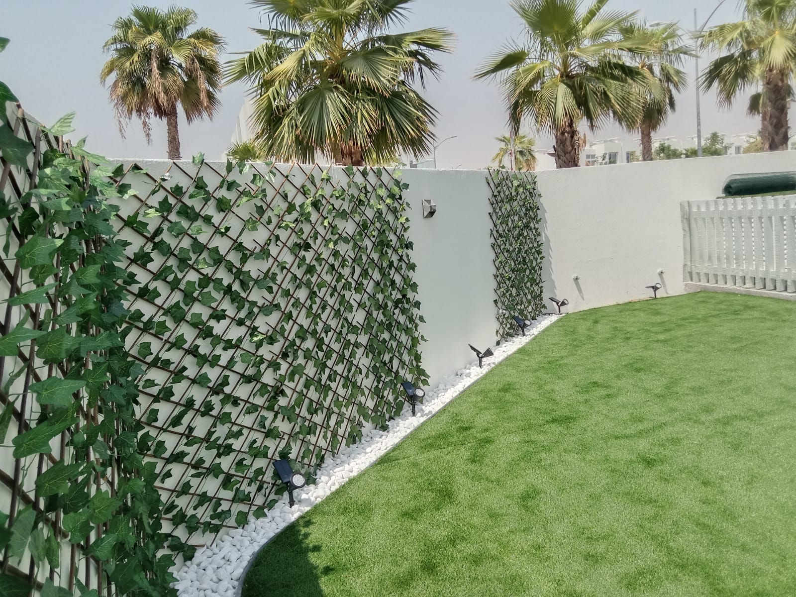 Completed TurfVilla artificial grass garden in Dubai