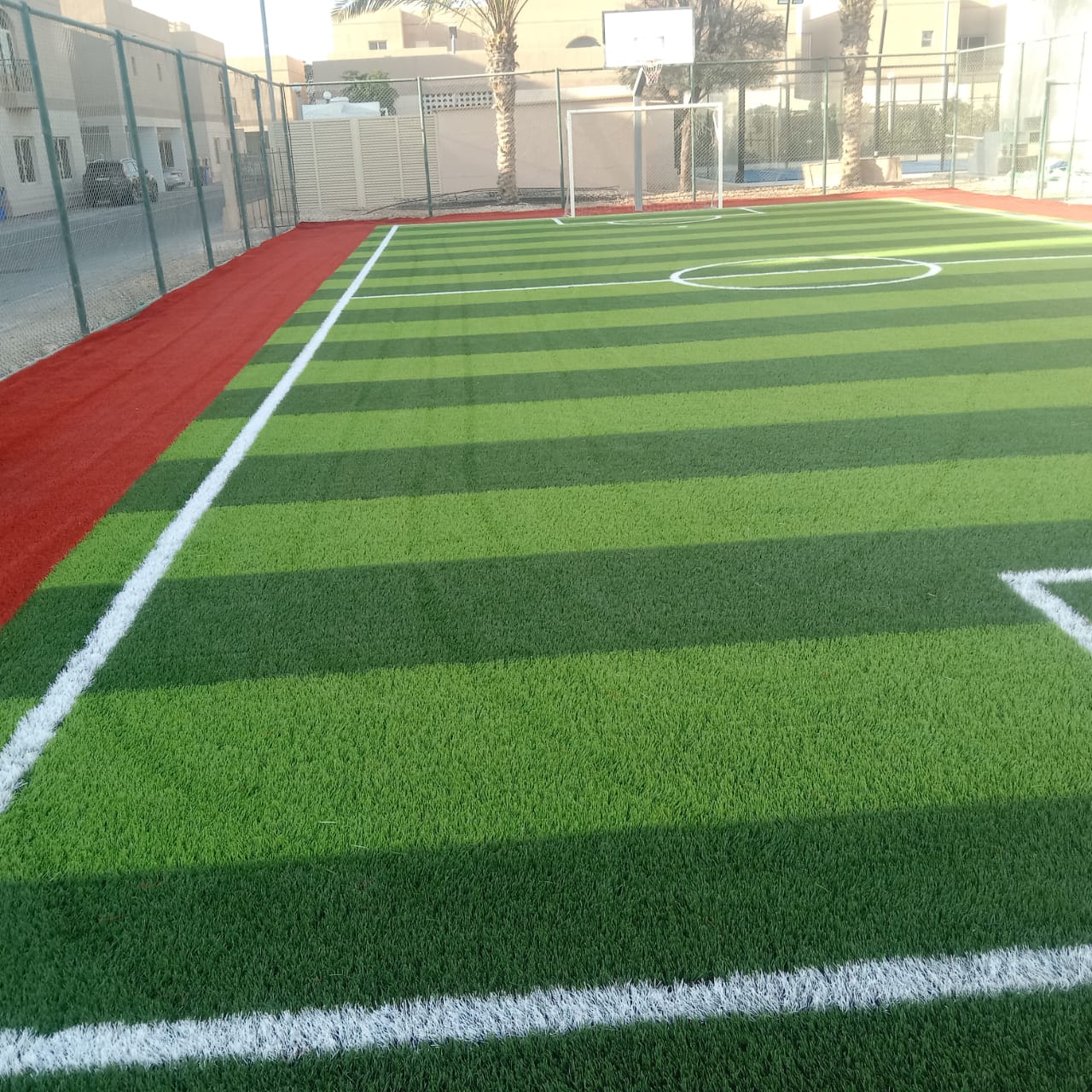Striped Sports Pitch by TurfVilla Dubai