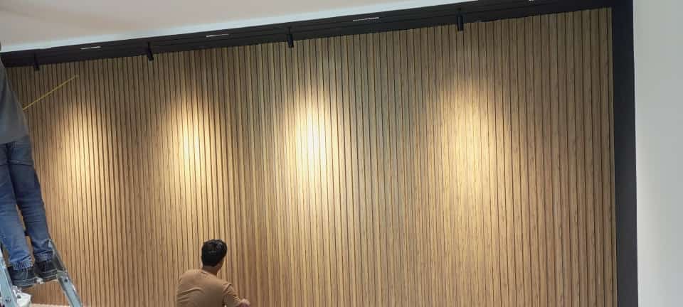 WPC Feature Wall Installation by TurfVilla Dubai